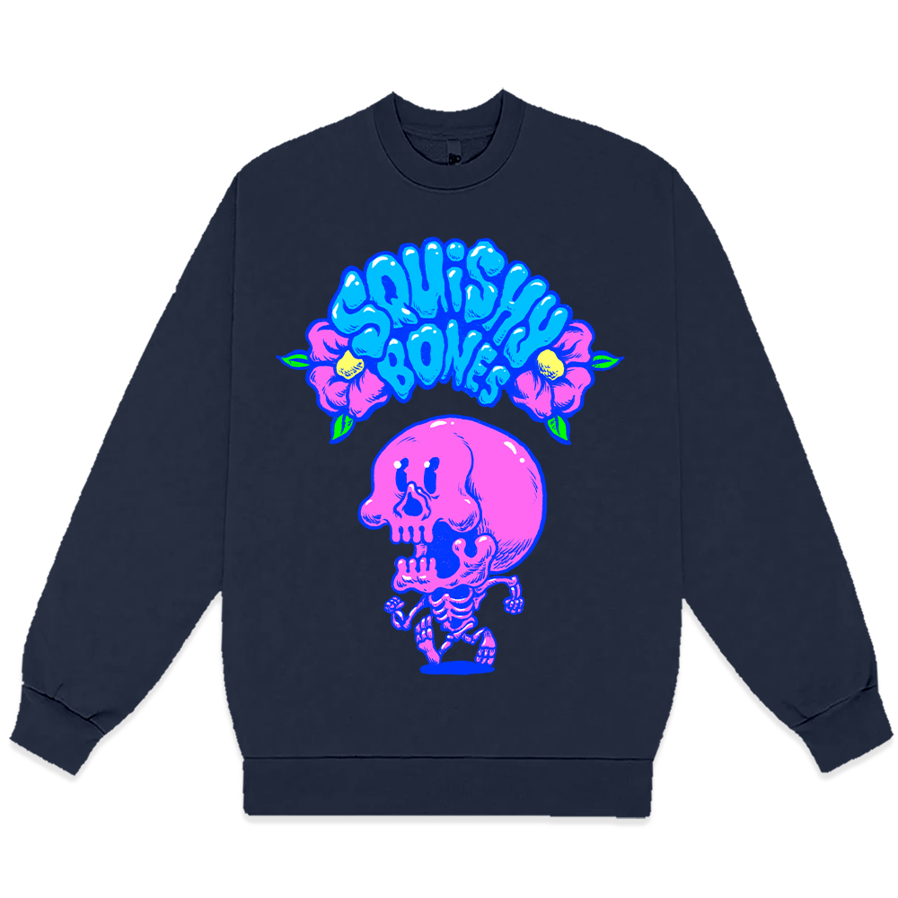 Squishy Bones Navy Crewneck