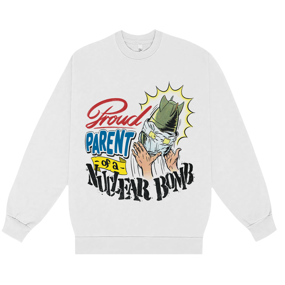 Proud Parent White Crewneck Sweatshirt