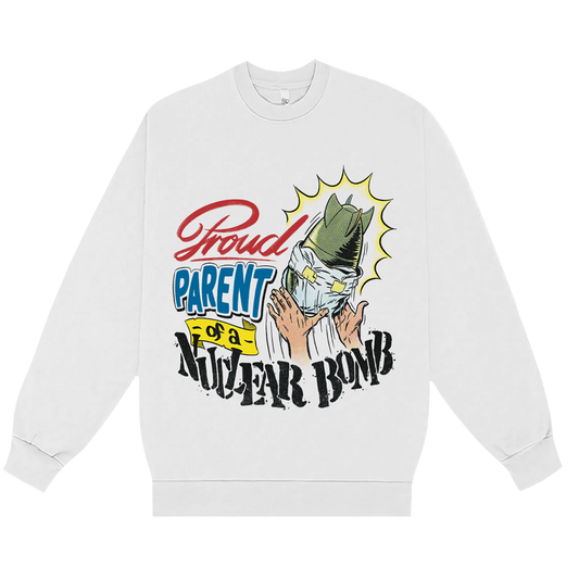 Proud Parent White Crewneck Sweatshirt