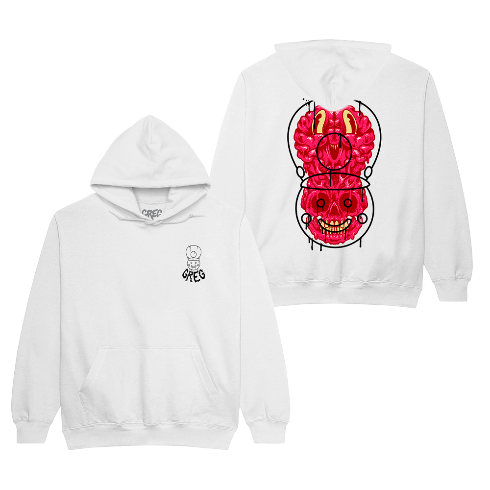 Nutcracker Brain White Pullover Hoodie
